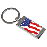 USA Flag Speed - Die Cast Key Tag